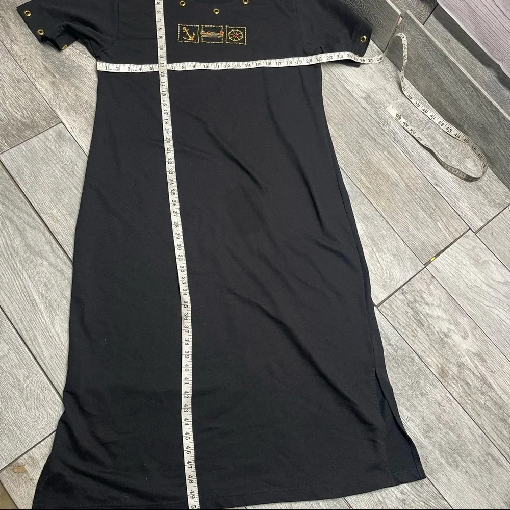 Needle & Threads Dress Size XL Long Black with Anchor - Picture 6 of 7